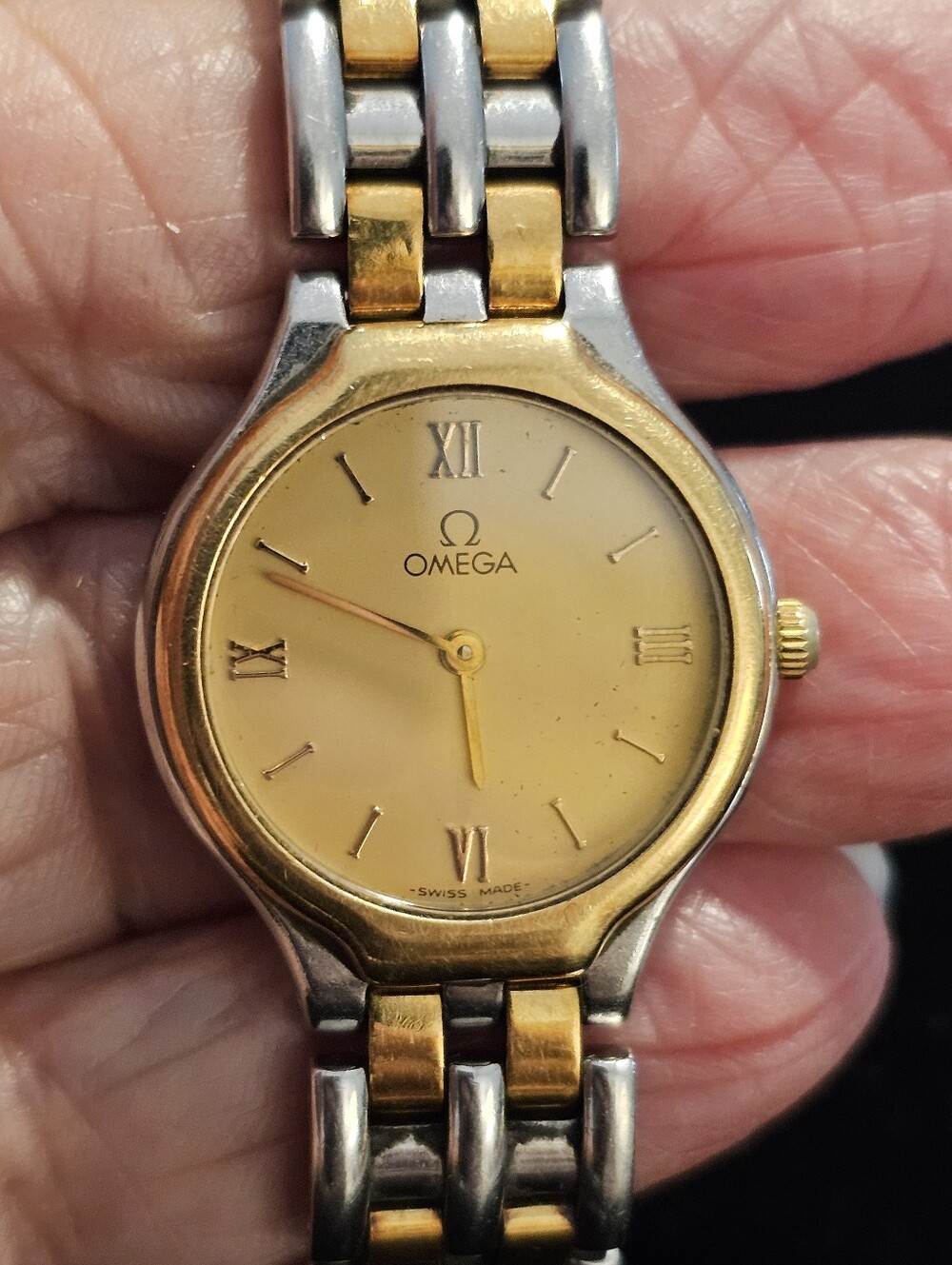 Omega De Ville Watch Women Size 22mm Gold Silver Two Tone Vintage Swiss 54920093